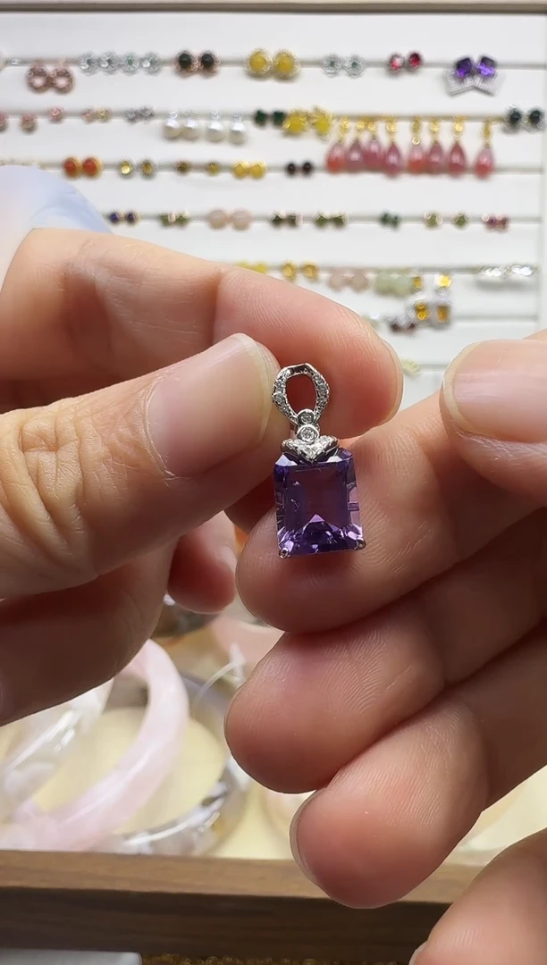 吊坠(不含链)银S925镶嵌紫晶 吊坠(不含链) 银S925镶嵌 紫晶