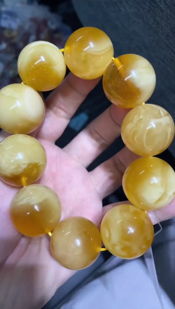 未镶嵌蜜蜡裸石24.8mm蜜蜡手串