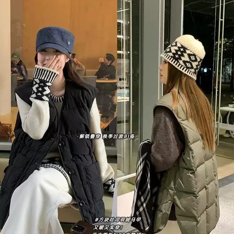 【现货秒发-NAZ微胖大码高端定制】V领中长款羽绒马甲