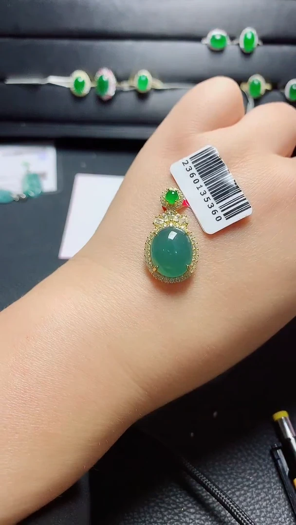 银S925镶嵌戒指翡翠天然翡翠A货s925银镶