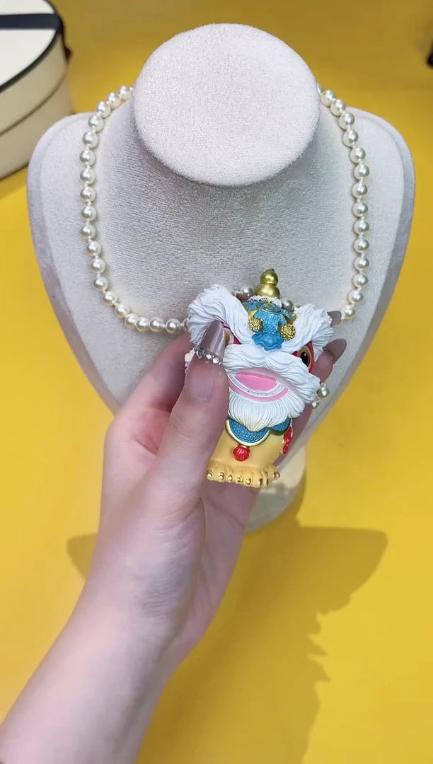 瓷片珍珠项链手