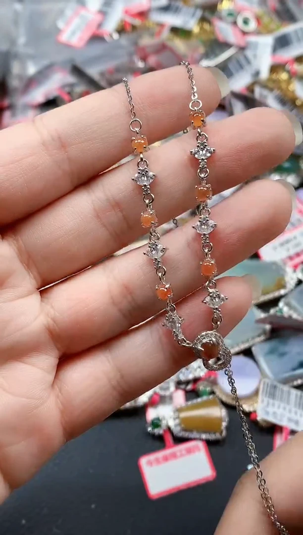 银S925镶嵌戒指翡翠天然A货缅甸翡翠