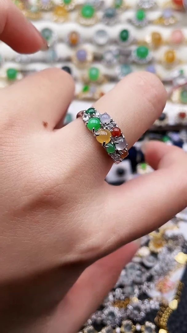 银S925镶嵌戒指翡翠81