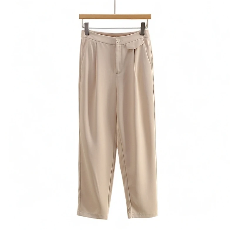 F1817-【摩】通勤风个性纯色直筒长裤#ZMF56K012