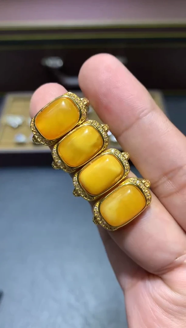 未镶嵌琥珀戒指D28【多样性发其一】