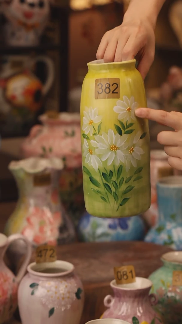 陶瓷382景德镇设计师手作花器摆件侘寂风