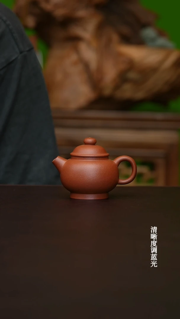 茶壶紫砂宜兴原矿红降坡小巨轮