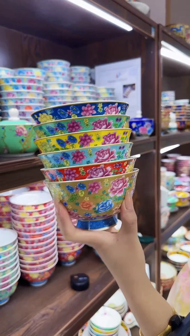 珐琅   5英寸饭碗6个景德镇餐具