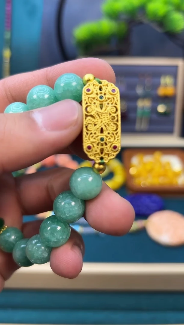 【闪购商品】翡翠耳饰14K金镶嵌S        