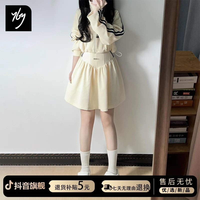 2025新款小个子学院风穿搭配一整套连衣裙子女秋冬季卫衣套装短裙