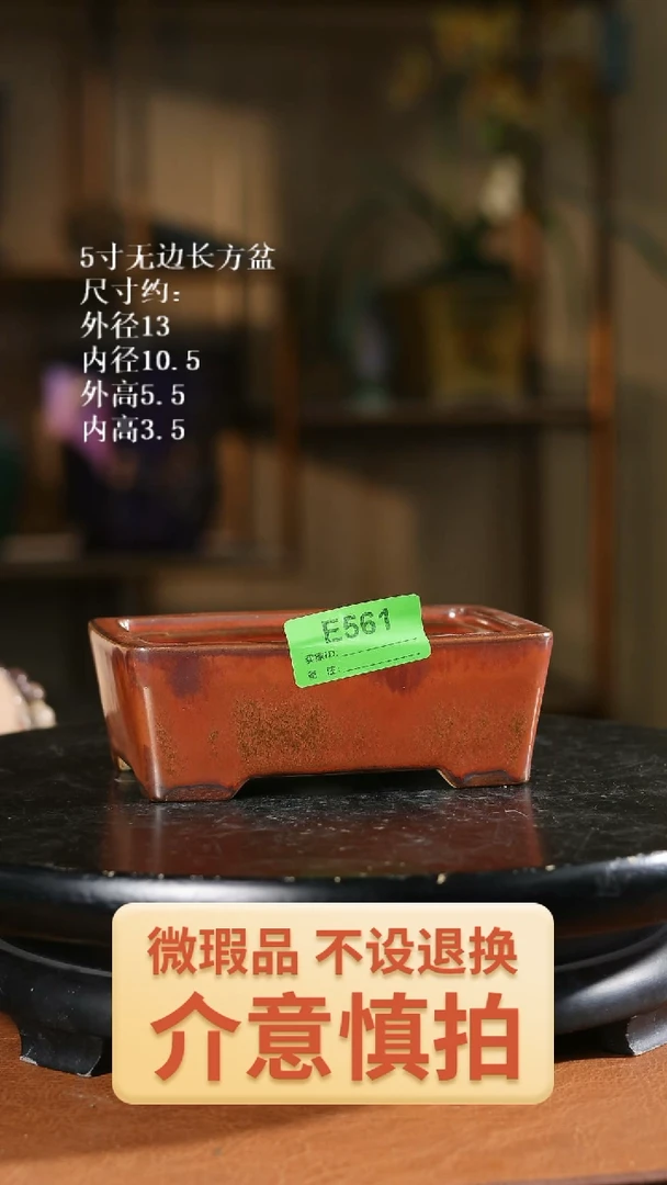 5寸无边长方盆 561
