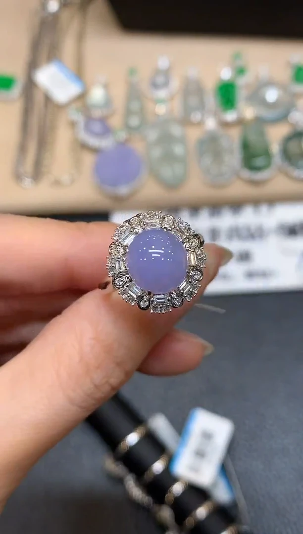 18K金镶嵌戒指翡翠6【无服务费蛋面两用款