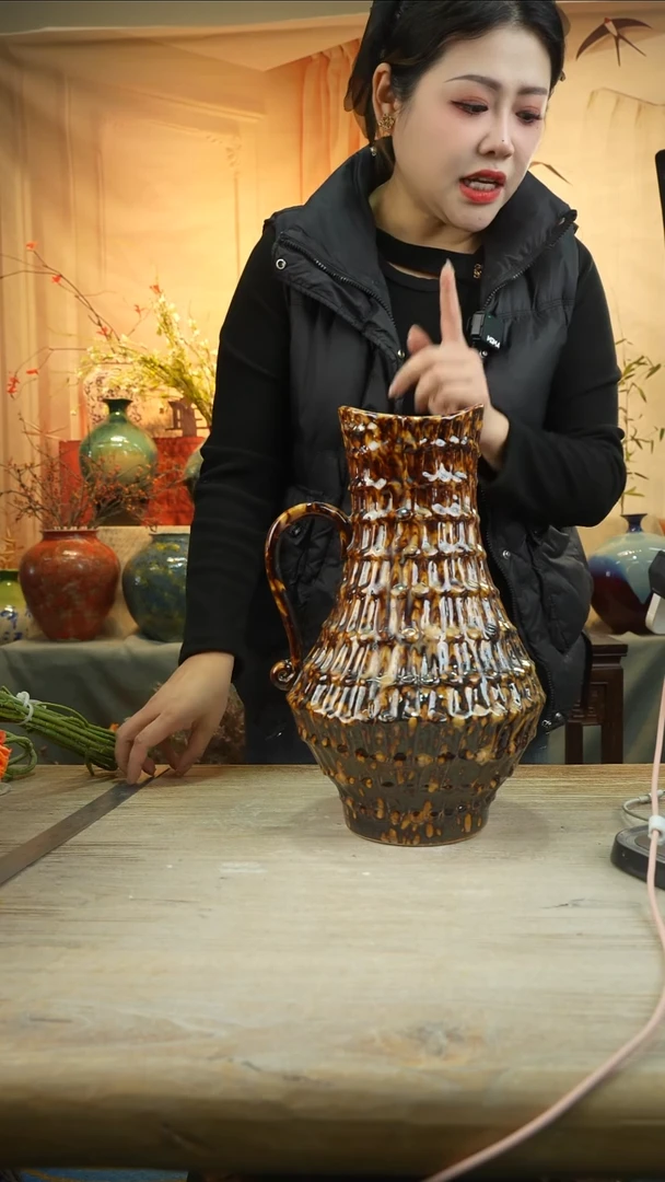 高35口12高温陶瓷花瓶花器