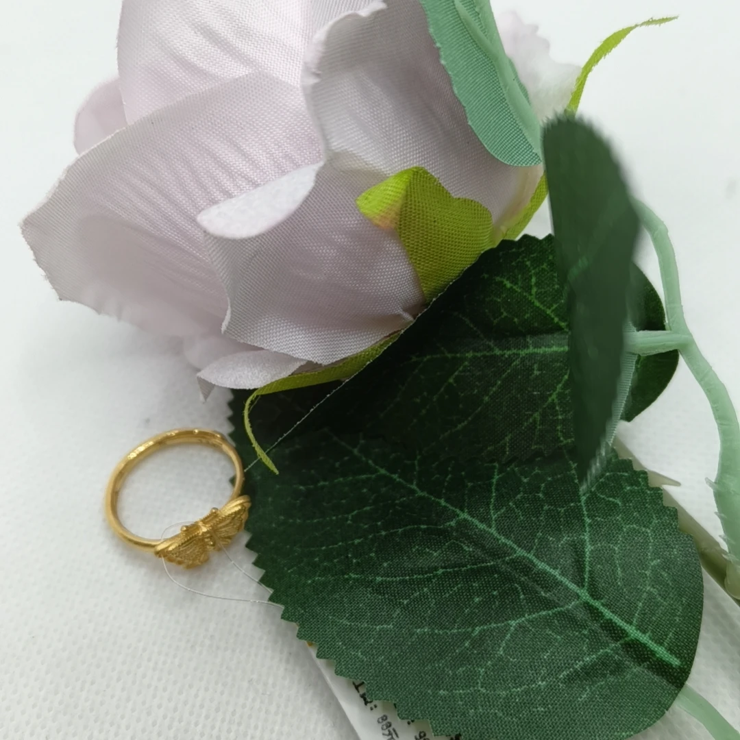 红飞珠宝足金戒指