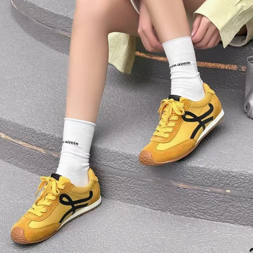 新款牛皮德迅阿甘鞋25601黄色