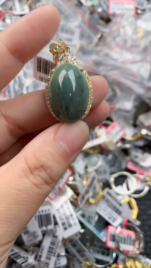 银S925镶嵌戒指翡翠888    7