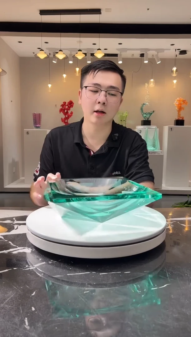 摆件巴比特美学 冰绿色方形冰湖