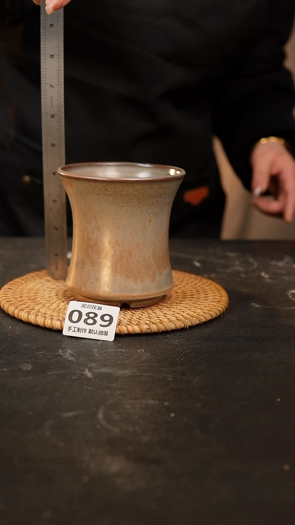 【闪购商品】瓷片089泥泥手工花盆口9高10
