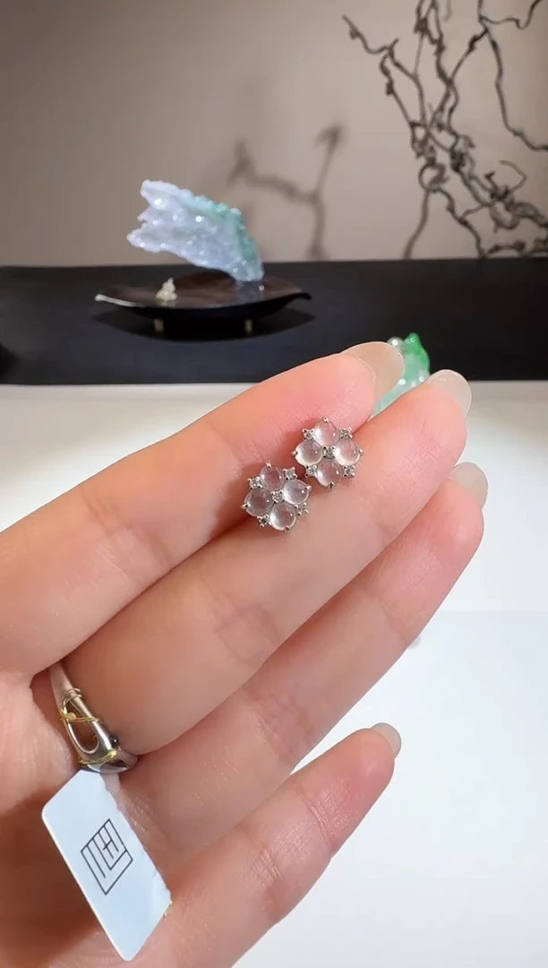 【闪购商品】翡翠耳饰18K金镶嵌【鑫鑫】