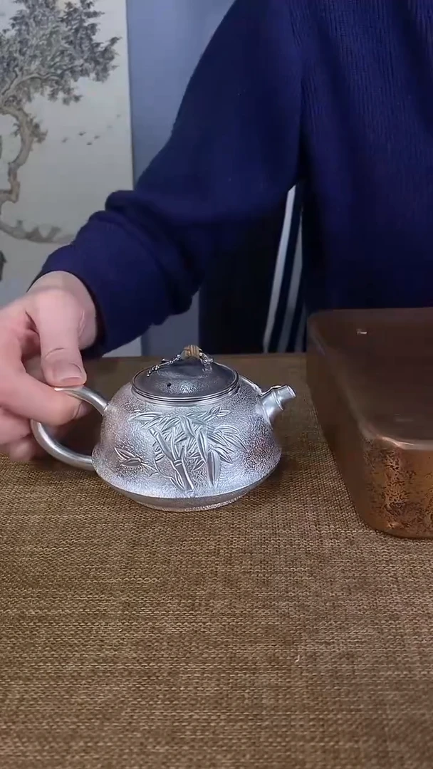 不二银工节节高升泡茶壶 约235g200ml 足银999