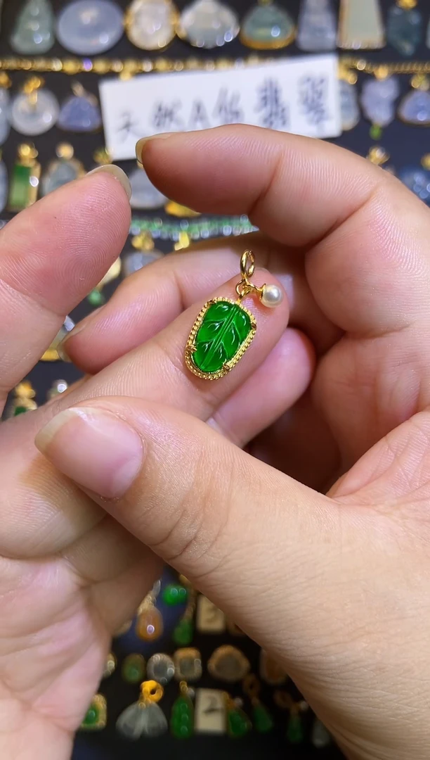 翡翠银S925镶嵌吊坠(不含链)1