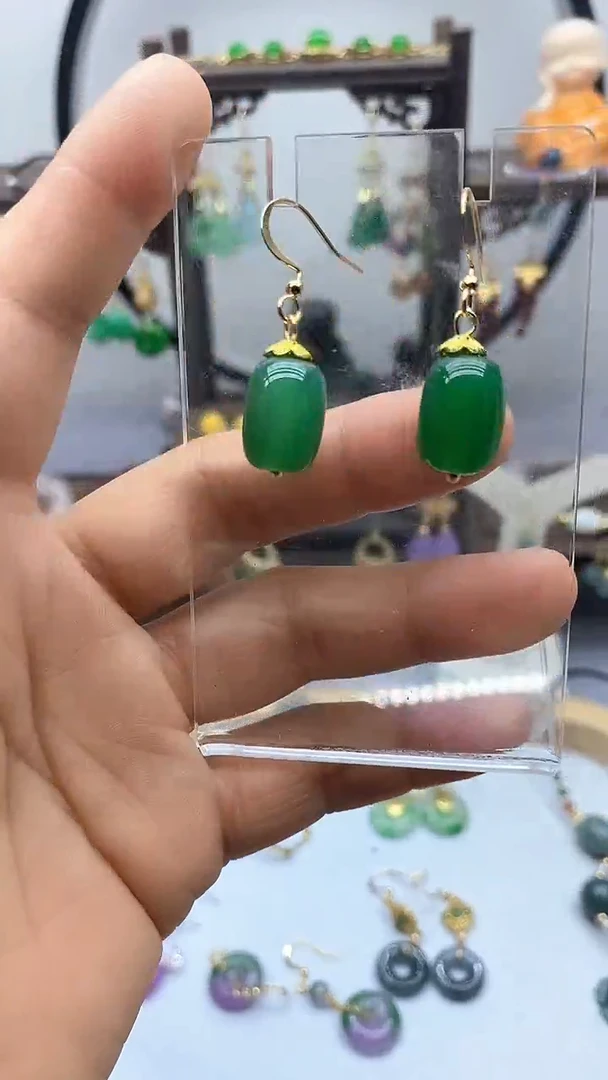 玛瑙/玉髓耳饰14K金镶嵌61