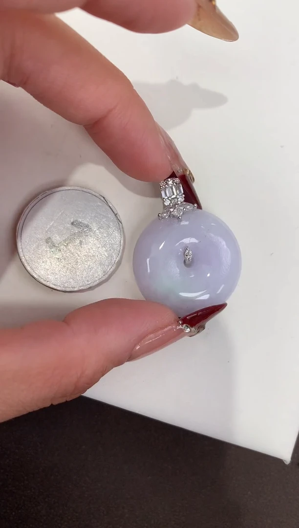 颈饰银S925镶嵌翡翠天然缅甸a货翡翠