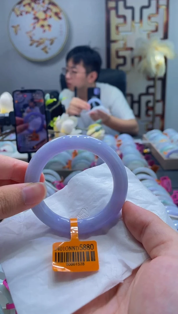 翡翠手镯未镶嵌紫55-505