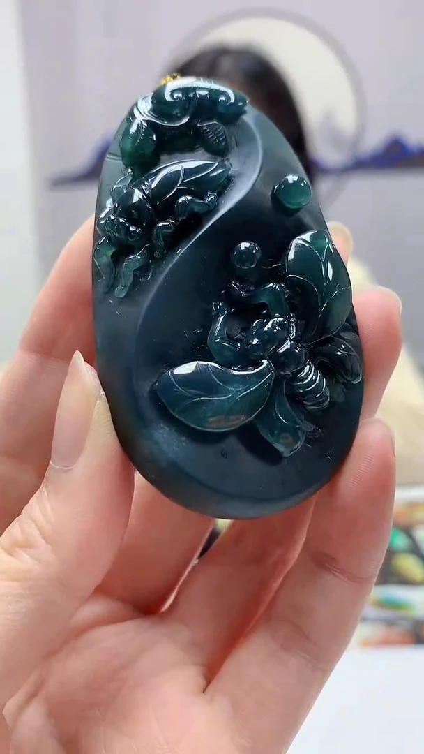 【闪购商品】定制翡翠未镶嵌0405zm-毛货挂件知了162