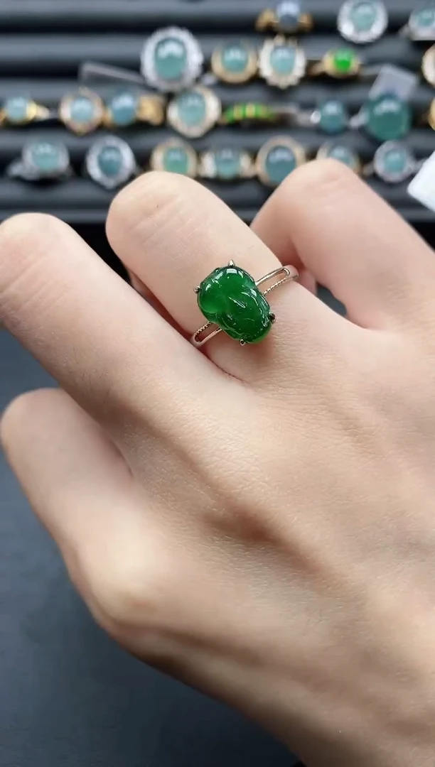 【闪购商品】翡翠戒指银S925镶嵌1111