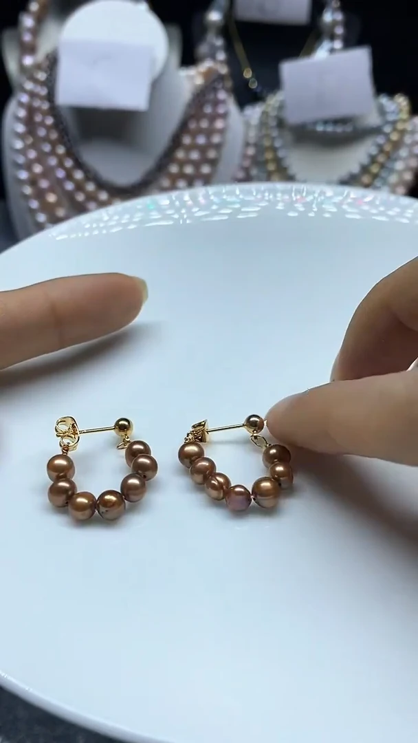 【闪购商品】淡水珍珠耳饰银S925镶嵌多人