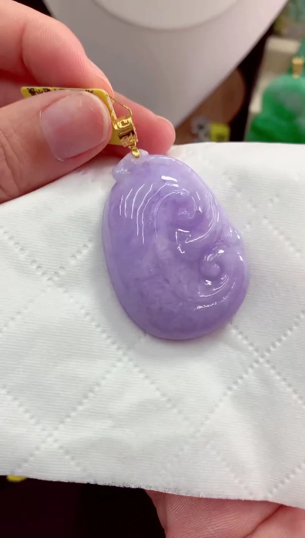 吊坠(不含链)18K金镶嵌翡翠天然缅甸翡翠A货