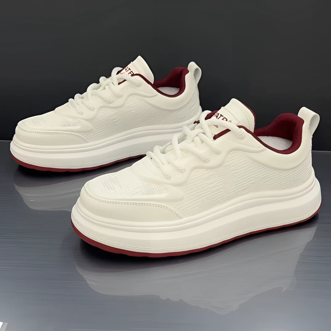 冬季全皮面男鞋软底休闲板鞋百搭增高厚底运动鞋潮流时尚小白鞋男