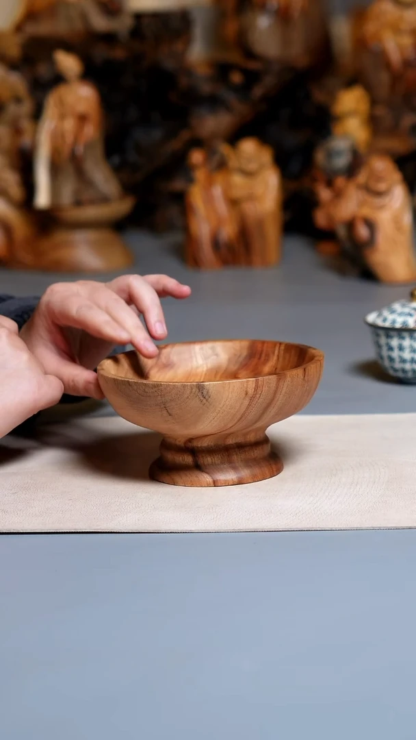 香樟木高脚盘0115.