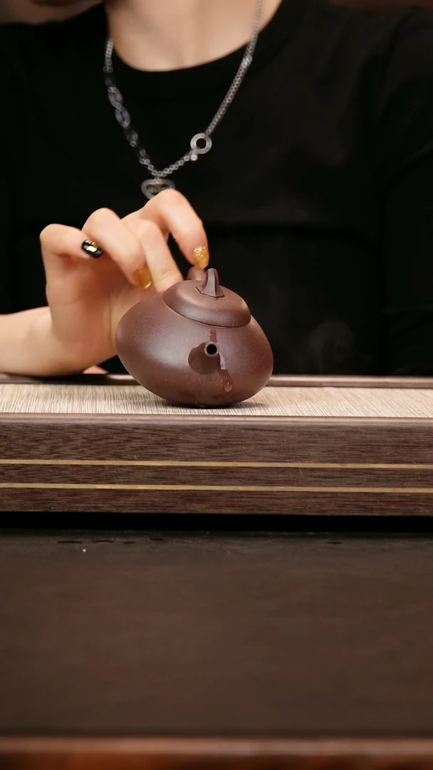 茶壶紫砂紫泥 茄瓜 吾悦吾