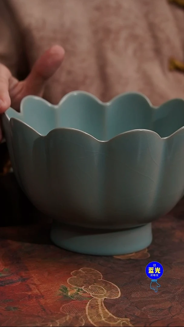 摆件瓷瑕品清凉寺原矿釉莲花温碗0053