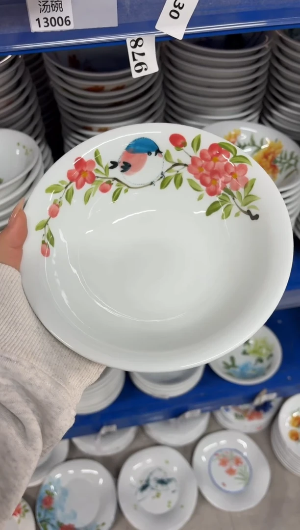 瓷片景德镇高温陶瓷食品级手绘釉中彩-大汤碗