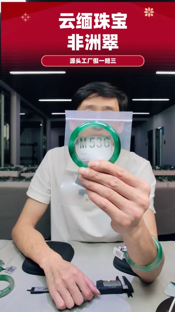 未镶嵌手镯石英质玉（非洲翠）5859圈口M536