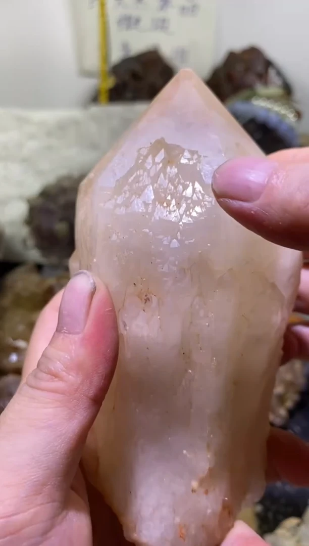 未镶嵌珠宝半成品水晶67号白水晶单柱+开窗