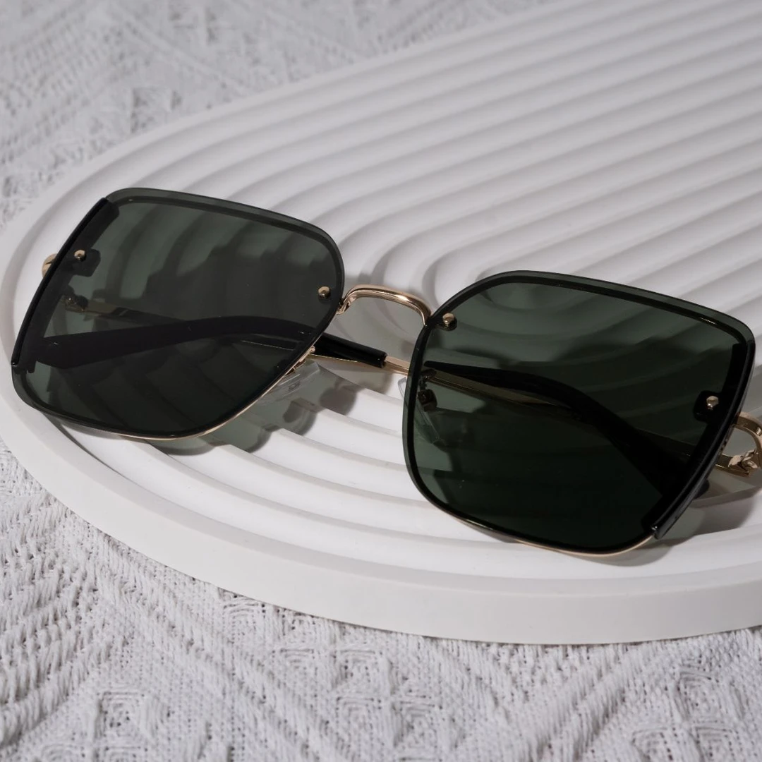 新款无框切边偏光渐变色女士太阳镜高级感防紫外线开车专用