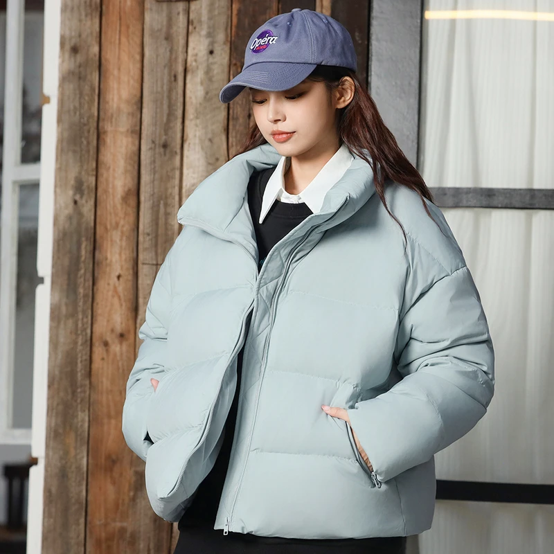 *真维斯慵懒休闲小众洋气冬季新款保暖羽绒服立领防风外套女装LY