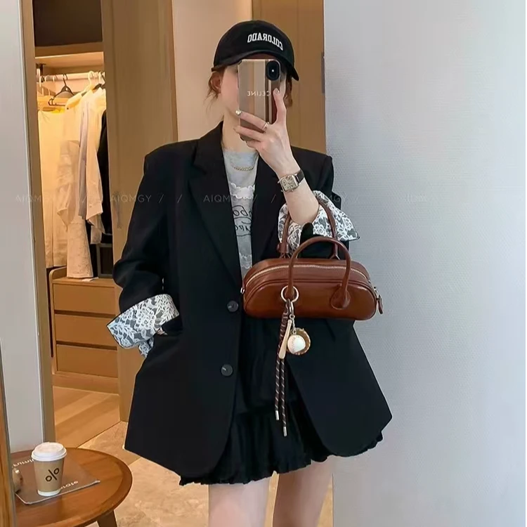 小个子西装裙两件套2025早秋季新款长袖时尚显瘦西服