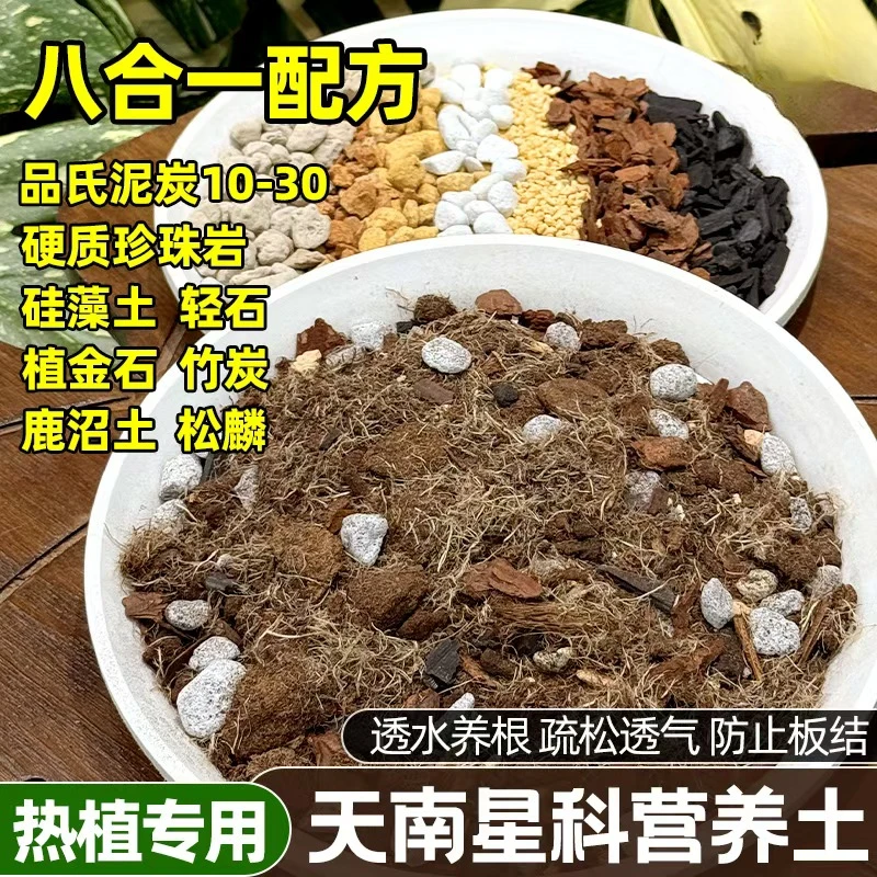 天南星科专用土八合一植物配土热植土龟背竹花烛芋科秋海棠蔓绿绒