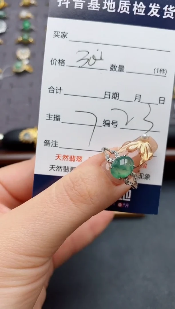 银S925镶嵌戒指翡翠.