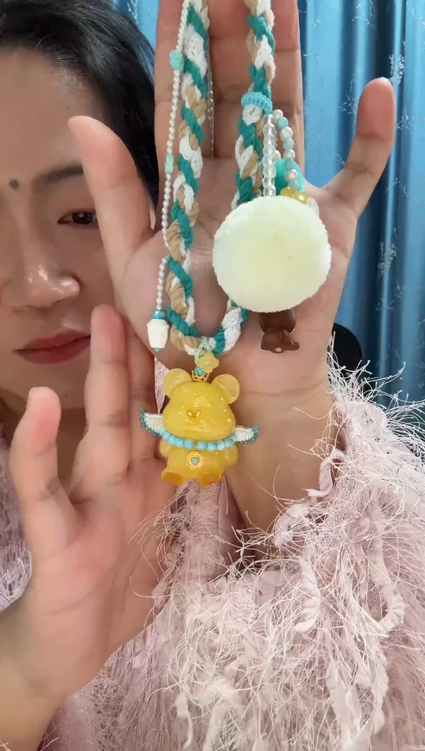 蜜蜡项链未镶嵌蜜蜡小熊项链