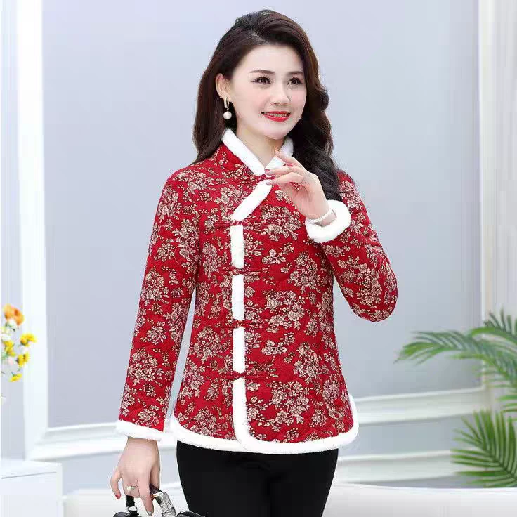 花棉袄网红同款东北花棉袄加绒加厚女装复古潮流中国风小碎花棉衣