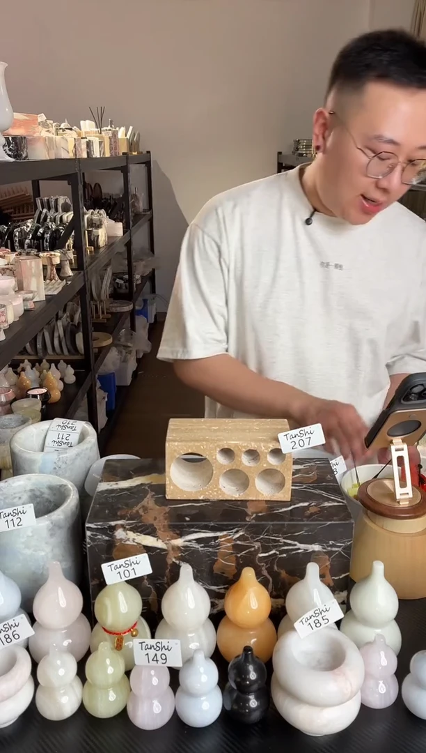 石材207天然洞石牙刷架