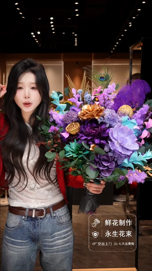 手工艺品琉璃手工花器花束空运包邮送货上门-以图片为准