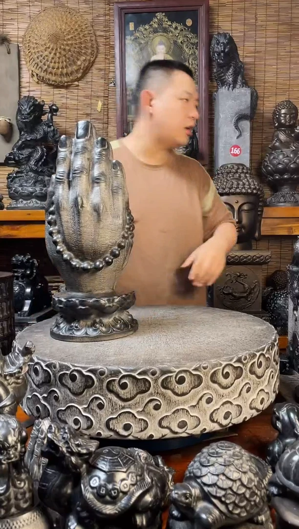 石材46佛手天然青石雕刻