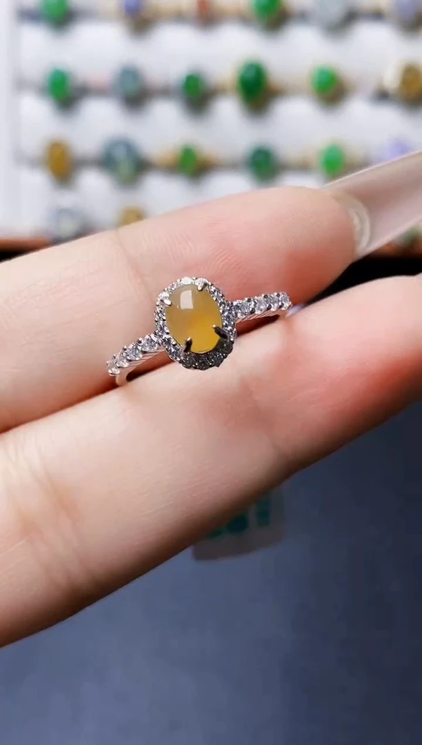 银S925镶嵌戒指翡翠1380